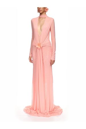 Abito lungo a maniche lunghe color pesca DAVID KOMA | RE26DK71DLPEACH